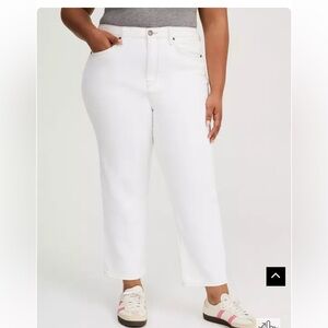 torrid White Cropped Straight Jeans